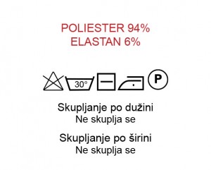 Poliester 94%, Elastan 6%