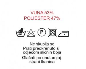 Vuna 53%, Poliester 47%